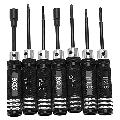 Bognajin 7PCS Hex Slot Cross Set, High Speed Steel Bits, Aluminium Alloy Handles, CNC Hollow Design, for RC Aircrafts Robots Benchmark Engineering Maintenance von Bognajin