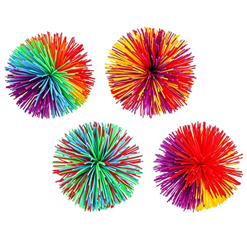 AFFE Stringy Balls, Regenbogen Bunt Pom Ball, Sensory Fidget Stringy Balls, Bequem Weich Aus Silikon Aktives Spielzeug Zum Stressabbau von Bogoro