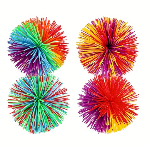 AFFE Stringy Balls, Regenbogen Bunt Pom Ball, Sensory Fidget Stringy Balls, Bequem Weich Aus Silikon Aktives Spielzeug Zum Stressabbau von Bogoro