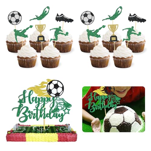 Fussball Geburtstag Deko,Tortendeko Fussball,25 fußBall Tortendeko,Kuchen Deko FußBall, Glitzer Fussball Cupcake Topper,Muffin Deko Fussball,Geeignet FüR Geburtstagsfeiern Mit FußBall-Motto Fussball Geburtstag Deko,Tortendeko Fussball,25 fußBall Tortendeko,Kuchen Deko FußBall, Glitzer Fussball Cupcake Topper,Muffin Deko Fussball,Geeignet FüR Geburtstagsfeiern Mit FußBall-Motto von Bogoro