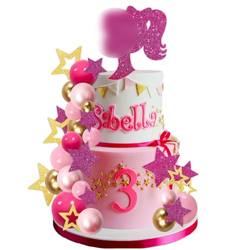 Prinzessin Geburtstag Deko 36 Stück Prinzessin Geburtstag Deko Barbi Prinzessin Tortendeko Rosa Mädchen KuchendekoN Tortendeko Geburtstag Mädchen Für Geburtstag Party Torte Dekorationen von Bogoro