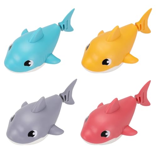 4X Baby Badespielzeug,Schwimmendes Badespielzeug Aufziehbare Schwimmtiere Für Kleinkinder 1-3 Jahre,Süße Hai,Tierfiguren Für Badewanne,Dusche,Pool,Wasserspielzeug Geschenk Zu Geburtstag,Weihnachten von Bohany