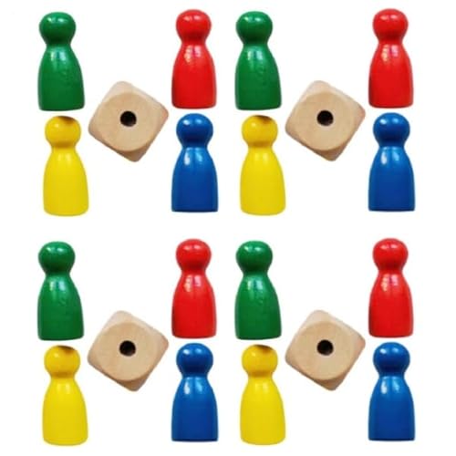 4X Holz Spielfiguren Set,Holzpuppen Spielfiguren,Bunte Schachstücke & Würfel Für Brettspiele,Hochwertiges Brettspielzubehör Aus Massivholz,Praktisches Zubehör Für Familie,Reise & Gesellschaftsspiele 4X Holz Spielfiguren Set,Holzpuppen Spielfiguren,Bunte Schachstücke & Würfel Für Brettspiele,Hochwertiges Brettspielzubehör Aus Massivholz,Praktisches Zubehör Für Familie,Reise & Gesellschaftsspiele von Bohany