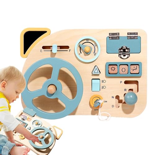 Motorikbrett Spielzeug,Kinder Simuliertem Lenkrad Sensorik, Lenkrad Spielzeug,Holzspielzeug Motorikspielzeug Sensorik,Activity Board Geschenk Für Kleinkinder Im Vorschul von Bohany