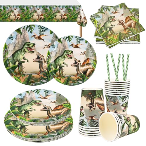 Dinosaurier Partygeschirr Dino Geburtstag Deko Partygeschirr Set Dinosaurier Geburtstag Party Set 81-teiliges Dino Geschirr Pappteller Kindergeburtstag Party Set Einweggeschirr für Junge Mädchen Dinosaurier Partygeschirr Dino Geburtstag Deko Partygeschirr Set Dinosaurier Geburtstag Party Set 81-teiliges Dino Geschirr Pappteller Kindergeburtstag Party Set Einweggeschirr für Junge Mädchen von Bohrma