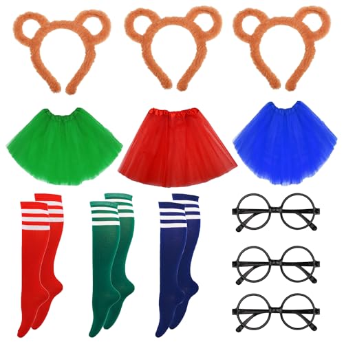 Bohue 12-teiliges Streifenhörnchen-Kostüm-Set für Damen, Erwachsene - Grün, Saphirblau, Rot - Halloween, Weihnachten, Geburtstag, Party - Polyester Bohue 12-teiliges Streifenhörnchen-Kostüm-Set für Damen, Erwachsene - Grün, Saphirblau, Rot - Halloween, Weihnachten, Geburtstag, Party - Polyester von Bohue