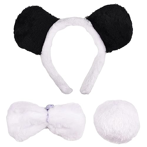 Bohue Panda-Kostüm-Set, Panda, Stirnband, Fliege, Plüschschwanz, Halloween, Tierkostüm, Zubehör, Maskerade, Partyzubehör, Performance-Requisiten, 3-teilig Bohue Panda-Kostüm-Set, Panda, Stirnband, Fliege, Plüschschwanz, Halloween, Tierkostüm, Zubehör, Maskerade, Partyzubehör, Performance-Requisiten, 3-teilig von Bohue