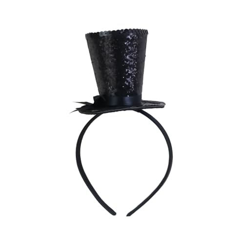 Bohue Schwarzer Zylinderhut, Stirnband, Fascinator, Teeparty, Kopfschmuck, Steam Punk, Zylinderhut, Zirkus, Teeparty, Stirnband, Halloween, Kostümzubehör für Frauen, Gril Bohue Schwarzer Zylinderhut, Stirnband, Fascinator, Teeparty, Kopfschmuck, Steam Punk, Zylinderhut, Zirkus, Teeparty, Stirnband, Halloween, Kostümzubehör für Frauen, Gril von Bohue