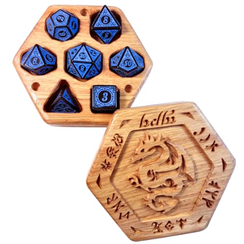 Würfelbox – Drache Symbole, Blaue Würfel von BoisPourTous