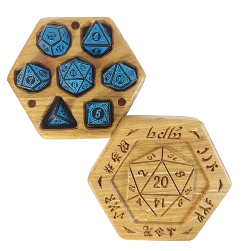 Würfelbox – D20 Symbole, Blaue Würfel von BoisPourTous