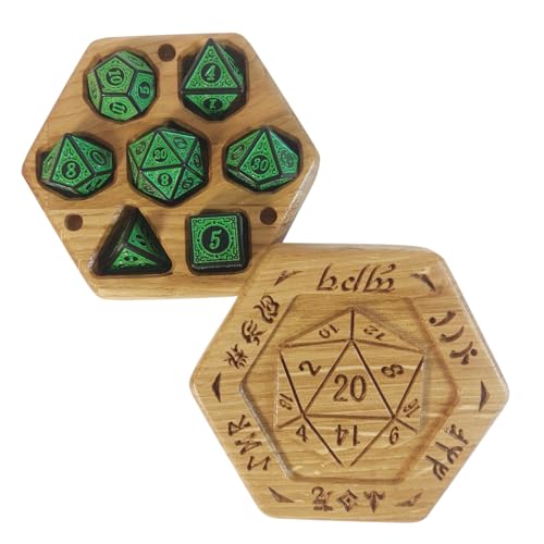 Würfelbox – D20 Symbole, grüne Würfel von BoisPourTous