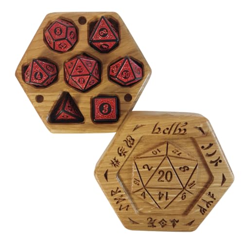 Würfelbox – D20 Symbole, rote Würfel von BoisPourTous