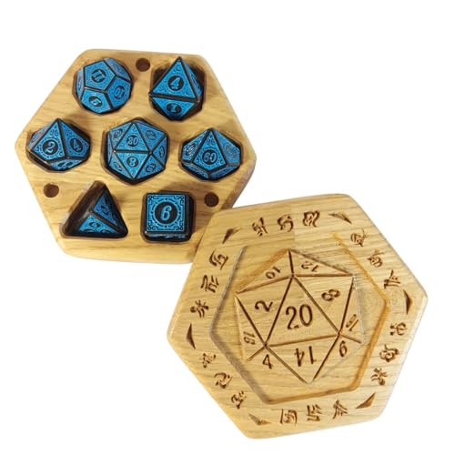 Würfelbox – D20 Runen, Blaue Würfel von BoisPourTous