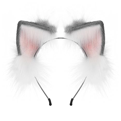 Bokcztml Cosplay Füchse Ohr Stirnband Frau Studenten Karneval Anime Charakter Haarband Ohr Stirnbänder Plüsch Weihnachten Haarreifen Cosplay Haarschmuck Füchse Ohren Haarband Anime Halloween Hairhoop von Bokcztml