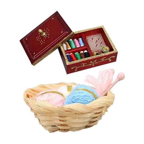 Bokcztml Dollhouses Accessoire Miniaturnähkits Mit Garnkorb Und Werkzeugset Realistische Szene Display Dekoration Bastelkits Bokcztml Dollhouses Accessoire Miniaturnähkits Mit Garnkorb Und Werkzeugset Realistische Szene Display Dekoration Bastelkits von Bokcztml