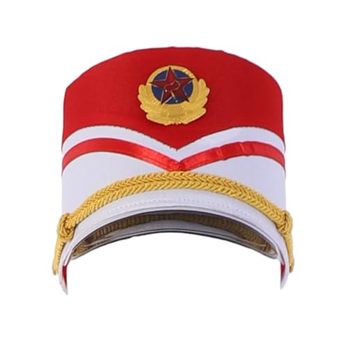 Bokcztml Drum Majors Hut Vintage Halloween Märsche Bandhut Ritter Filz Weihnachten Cosplay Drum Majors Show Zubehör Kostüm Kopfbedeckung Auftritte Elegante Kopfbedeckung von Bokcztml