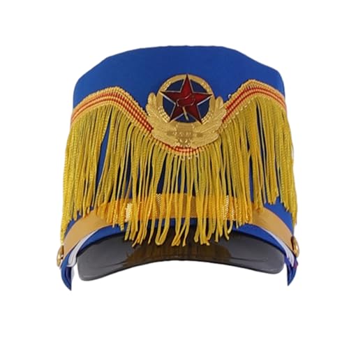 Bokcztml Drum Majors Hut Vintage Halloween Märsche Bandhut Ritter Filz Weihnachten Cosplay Drum Majors Show Zubehör Kostüm Kopfbedeckung Auftritte Elegante Kopfbedeckung von Bokcztml