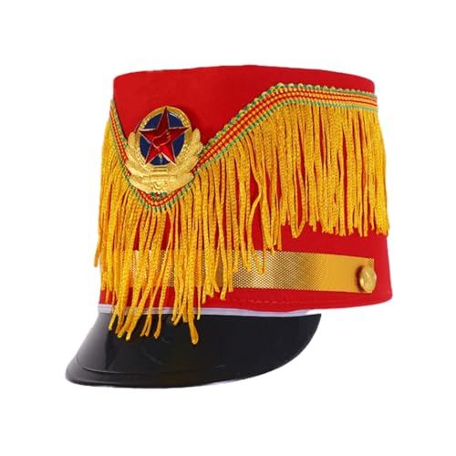 Bokcztml Drum Majors Hut Vintage Halloween Märsche Bandhut Ritter Filz Weihnachten Cosplay Drum Majors Show Zubehör Kostüm Kopfbedeckung Auftritte Elegante Kopfbedeckung von Bokcztml