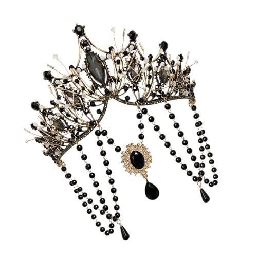 Bokcztml Halloween-Kostüm-Kopfschmuck, mystischer schwarzer Gothicismus-Kopfschmuck, elegante Stirnbänder für einzigartige Anlässe, stilvolle Kopfbedeckung von Bokcztml