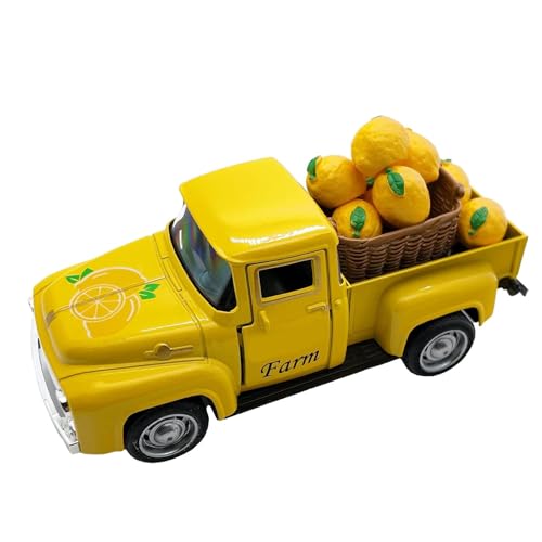 Bokcztml Klassische Vintage-LKW-Legierung, Dekoration, Miniatur-Fahrzeugmodell mit künstlichen Zitronen, für den Innenbereich, Tischdekoration, Geschenk, Legierung, Auto-Figur Bokcztml Klassische Vintage-LKW-Legierung, Dekoration, Miniatur-Fahrzeugmodell mit künstlichen Zitronen, für den Innenbereich, Tischdekoration, Geschenk, Legierung, Auto-Figur von Bokcztml