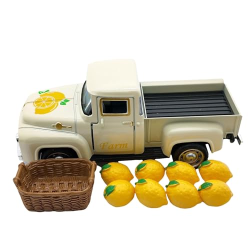 Bokcztml Klassische Vintage-LKW-Legierung, Dekoration, Miniatur-Fahrzeugmodell mit künstlichen Zitronen, für den Innenbereich, Tischdekoration, Geschenk, Legierung, Auto-Figur Bokcztml Klassische Vintage-LKW-Legierung, Dekoration, Miniatur-Fahrzeugmodell mit künstlichen Zitronen, für den Innenbereich, Tischdekoration, Geschenk, Legierung, Auto-Figur von Bokcztml