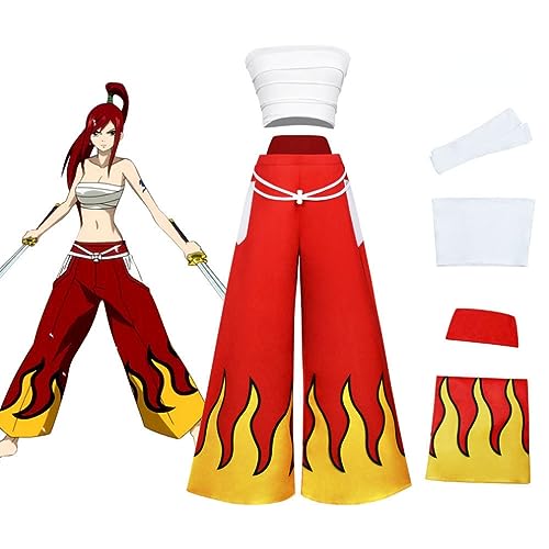 Bokerom Anime Fairy Tail Erza Scarlet Cosplay Outfit Halloween Kostüm Party Rollenspiel Uniform Full Set (Suit,XS) von Bokerom