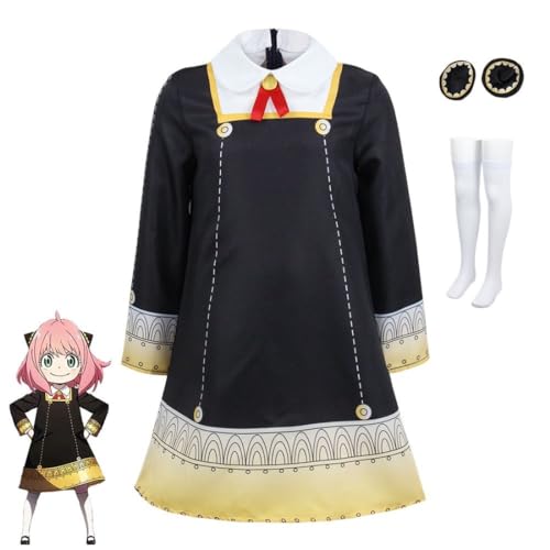 Bokerom Anime SPYxFAMILY Anya Forger Cosplay Kostüm Halloween Outfit Party Uniform Anzug (Suit,110) von Bokerom