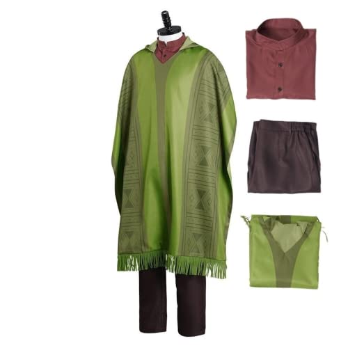 Bruno Cosplay Kostüm Erwachsene Uniform Umhang Hemd Hose Robe Cape Full Set für Herren und Damen Halloween Anzüge (Green,XL) von Bokerom