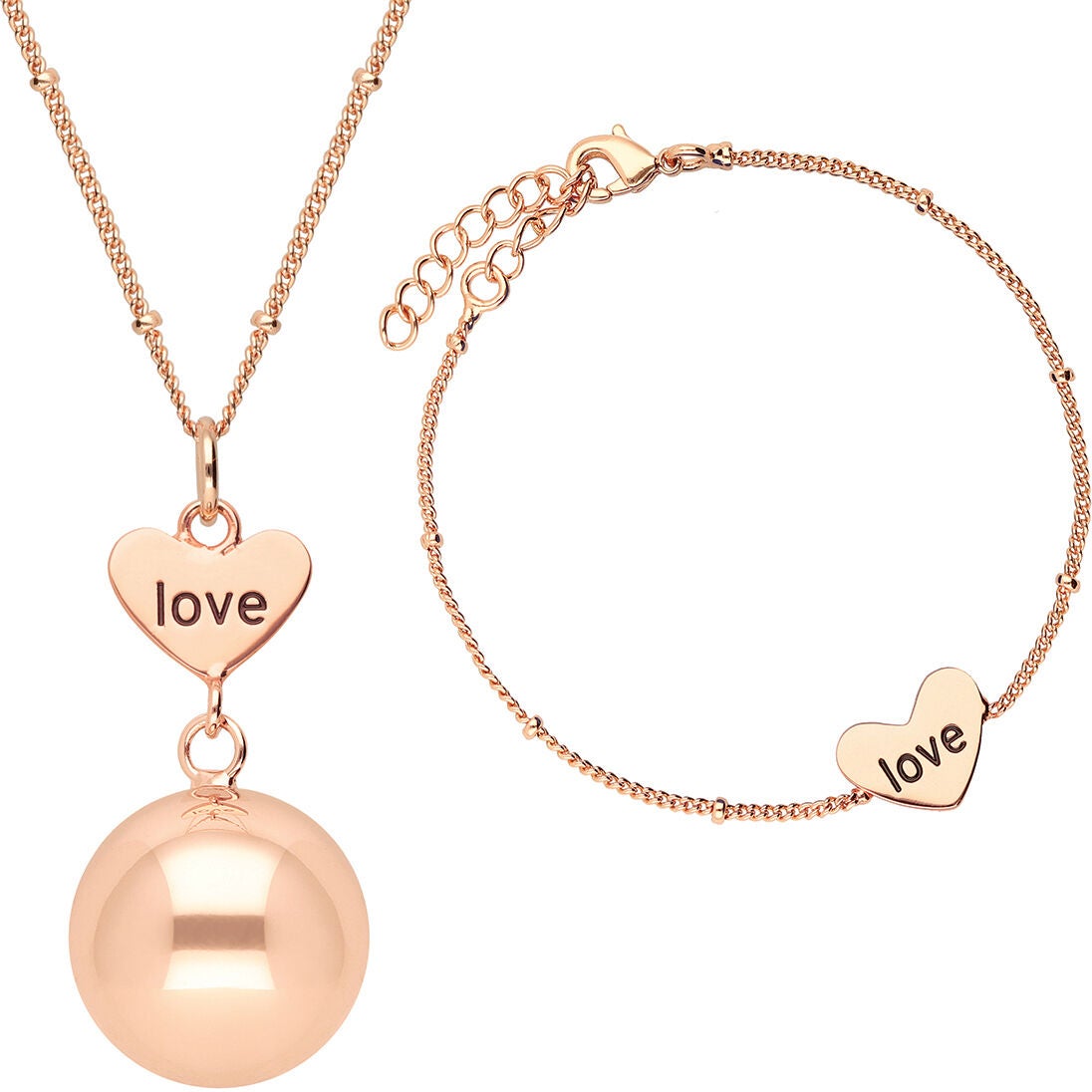 Bola Schwangerschaftskette mit Armband Love, Roségolden Bola Schwangerschaftskette mit Armband Love, Roségolden von Bola