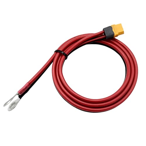 1 Stück XT60H Buchse zu O Ring Terminal Kabel Stecker Anschlusskabel 12AWG 3Ft RC ESC Ladegerät Seite Strom für RC Lipo Akku FPV Racing Drone Powerstation (XT60H Buchse zu O-Ring) von Boladge