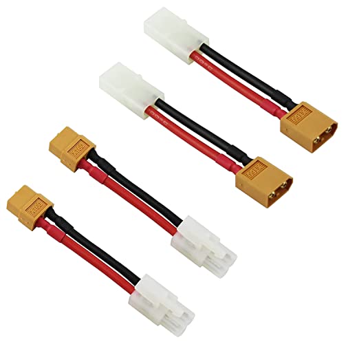 Boladge 2 Paare Kompatibel mit Tamiya auf XT60 Steckverbinder RC Männlich Buchse Adapter mit 10CM 14AWG Silikonkabel für NiCad NiMH Dynamitpacks Boladge 2 Paare Kompatibel mit Tamiya auf XT60 Steckverbinder RC Männlich Buchse Adapter mit 10CM 14AWG Silikonkabel für NiCad NiMH Dynamitpacks von Boladge