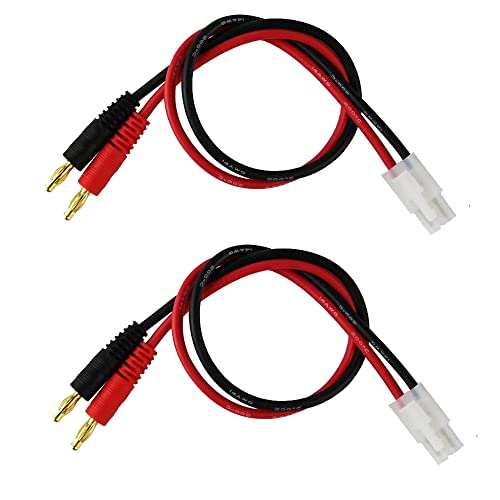 Boladge 2-Pack Compatible Avec Tamiya Männlich Stecker auf 4MM 4.0MM Bullet Bananenstecker Rundstecker Adapterkabel für RC Lipo Batterie von Boladge