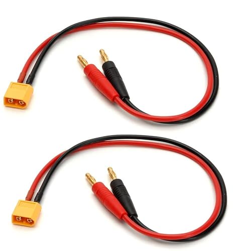 Boladge 2-Pack XT60 Männlich Stecker auf 4.0mm 4mm Bananenstecker Bullet Männlich Stecker Adapter mit 14AWG 30CM Kabel von Boladge