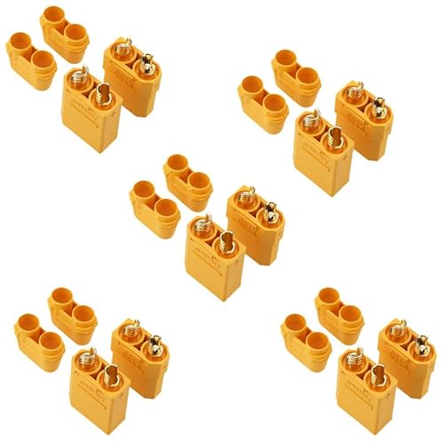 Boladge 5 Paar Amass XT-90 XT90H Stecker Adapter Männlich und Buchse Bananenstecker Rundstecker für RC Batterie Boladge 5 Paar Amass XT-90 XT90H Stecker Adapter Männlich und Buchse Bananenstecker Rundstecker für RC Batterie von Boladge