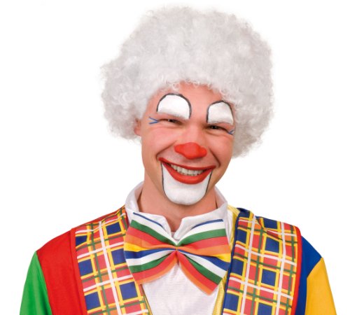 Afro-Perücke Clown weiß für Erwachsene von Boland
