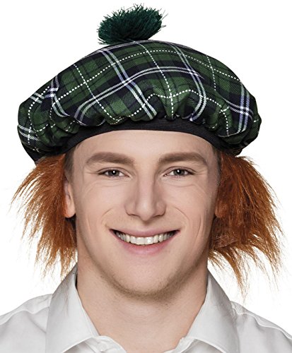 Boland - Barett Mister Tartan, Mütze mit Haar, Karo-Muster, Schotten-Kostüm, Accessoire, Karneval, Mottoparty, Grün Boland - Barett Mister Tartan, Mütze mit Haar, Karo-Muster, Schotten-Kostüm, Accessoire, Karneval, Mottoparty, Grün von Boland