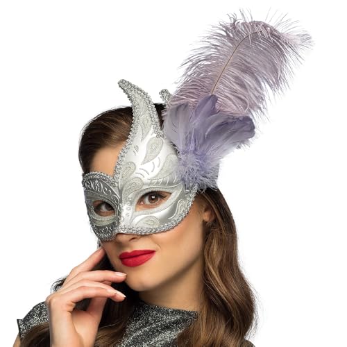 Boland Venezianische Augenmaske, Accessoire, Kostüm, Karneval, Mottoparty, Halloween, Maskenball, Silber Boland Venezianische Augenmaske, Accessoire, Kostüm, Karneval, Mottoparty, Halloween, Maskenball, Silber von Boland