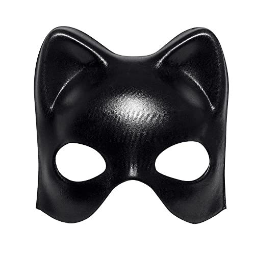 Boland 00253 - Augenmaske Katze, schwarz, für Erwachsene, Halbmaske, Gesichtsmaske, Unisex, Karneval, Fasching, Fastnacht, Mottoparty, Halloween von Boland