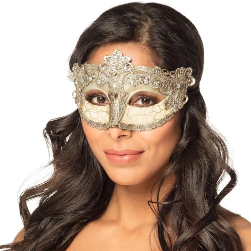 Boland 00254 - Augenmaske Venice Barock, venezianische Maske, Silber mit Borten und Schmucksteinen, Kostüm, Karneval, Mottoparty von Boland