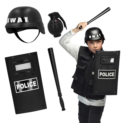 Boland 00443 - Set SWAT Polizei für Kinder, Zubehör für Kostüme, Spielzeug, Karneval, Mottoparty Boland 00443 - Set SWAT Polizei für Kinder, Zubehör für Kostüme, Spielzeug, Karneval, Mottoparty von Boland