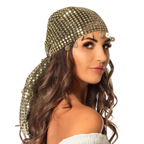 Boland 00460 - Kopftuch Bauchtänzerin, Bandana mit Pailletten und Münzen, Wahrsagerin, Piraten-Lady, Kostüm, Karneval, Mottoparty Boland 00460 - Kopftuch Bauchtänzerin, Bandana mit Pailletten und Münzen, Wahrsagerin, Piraten-Lady, Kostüm, Karneval, Mottoparty von Boland