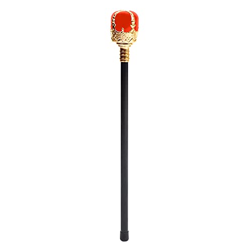 Boland 00608 - Königs-Zepter, 48 cm, schwarzer Stab mit gold-roter Krone, 'Accessoire, Kostüm, Karneval, Halloween, Mottoparty von Boland