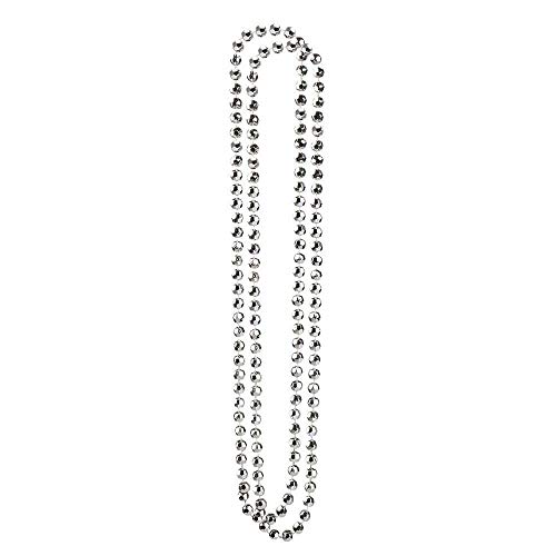 Boland 00713 - Disco-Kette Damen, One Size, 2er-Set, Silber, aus Perlenkette aus Kunststoff, Accessoire, Modeschmuck, Kostüm, Karneval, Mottoparty Boland 00713 - Disco-Kette Damen, One Size, 2er-Set, Silber, aus Perlenkette aus Kunststoff, Accessoire, Modeschmuck, Kostüm, Karneval, Mottoparty von Boland