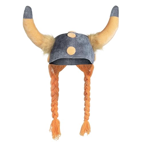 Boland 01296 - Gallierhelm, Stoffhut, Wickinger, Krieger, weiche Zöpfe, Römer, Karneval, Halloween, fasching, Mottoparty, Verkleidung, Theater, Kopfbedeckung von Boland