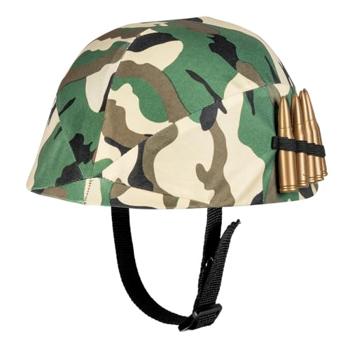 Boland 01413 - Militär-Helm für Kinder, Camouflage, Tarnfarben, verstellbare Größe, mit Munition, Soldat, Army, Kostüm, Karneval, Mottoparty Boland 01413 - Militär-Helm für Kinder, Camouflage, Tarnfarben, verstellbare Größe, mit Munition, Soldat, Army, Kostüm, Karneval, Mottoparty von Boland