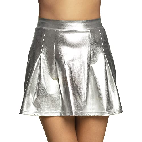 Boland 01742 - Mini Rock Shiny, Silber, Größe M/L, dehnbarer Gummibund, glänzender Stoff, Disco, Kostüm, Karneval, Mottoparty Boland 01742 - Mini Rock Shiny, Silber, Größe M/L, dehnbarer Gummibund, glänzender Stoff, Disco, Kostüm, Karneval, Mottoparty von Boland