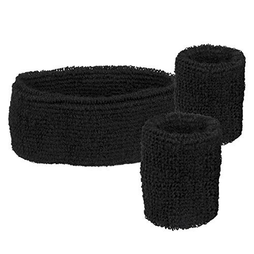 Boland - Schweißbänder, 1 Stirnband und 2 Armbänder, Einheitsgröße, Sport, Accessoire, 80er Jahre, Trainingsanzug, Tennisspieler, Kostüm, Mottoparty, Karneval Boland - Schweißbänder, 1 Stirnband und 2 Armbänder, Einheitsgröße, Sport, Accessoire, 80er Jahre, Trainingsanzug, Tennisspieler, Kostüm, Mottoparty, Karneval von Boland