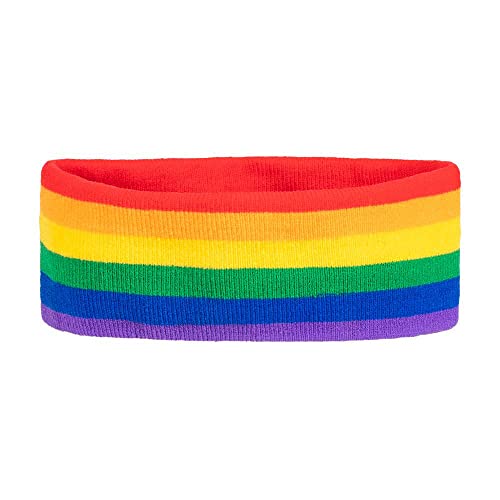 Boland 01898 - Stirnband Regenbogen, Einheitsgröße, dehnbares Haarband mit Streifen, bunt, Kostüm, Verkleidung, Mottoparty, Christopher Street Day von Boland