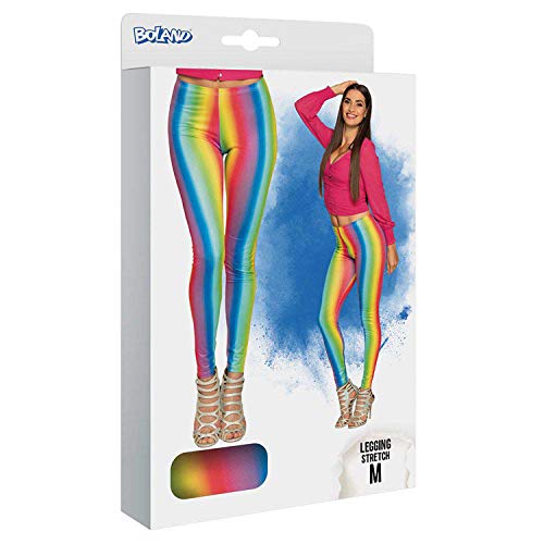 Boland - Leggings Regenbogen, für Damen, stretch, mehrfarbige Streifen, figurbetont, Clown, Flower-Power, Kostüm, Karneval, Mottoparty von Boland