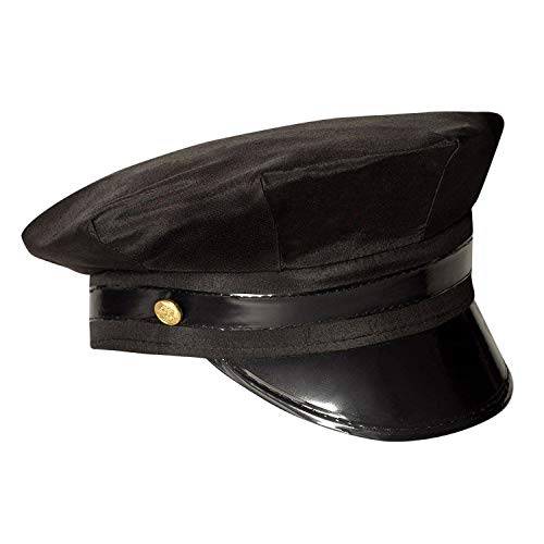 Boland 04128 - Mütze Fahrer, Chauffeur Hut für Erwachsene, Kopfbedeckung für Damen und Herren, Kostüm Zubehör, JGA, Schwarz von Boland
